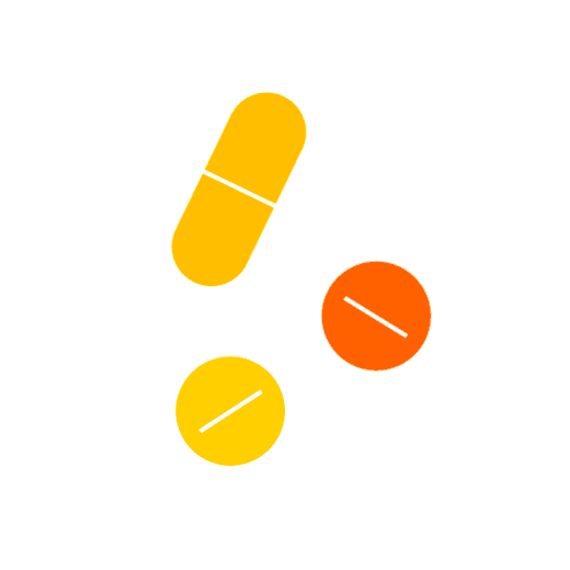 Illustration de vitamines jaunes et orange tournoyantes