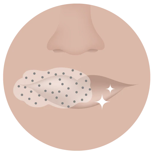 Illustration du produit sur des lèvres
