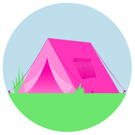 Illustration of a tent outdoors